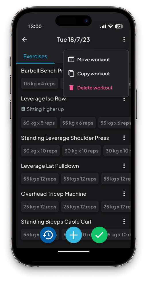 Move, copy, delete options